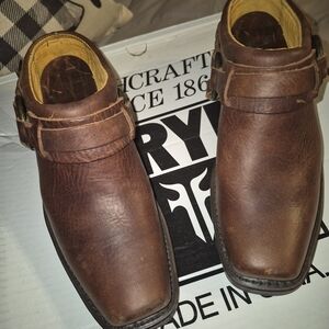Frye Brown Leather Mules